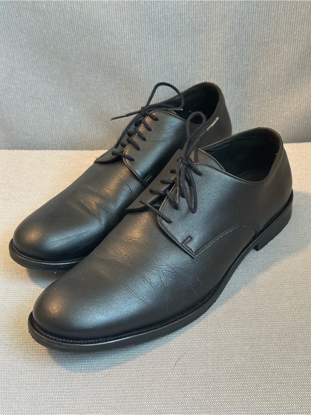NOVACAS Men's 10.5 EU 42 Black VEGAN Leather - Derby Shoes Dress Oxfords